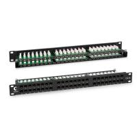Cabeus PLHD-48-Cat.5e-Dual IDC-1U Патч-панель высокой плотности 19", 1U, 48 портов RJ-45, категория 5e, Dual IDC