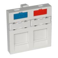 Вставка лицевая 45x45 (Mosaic) для 2х модулей формата Keystone Jack типа RJ-45, RJ-12