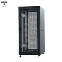 ТЕЛКОМ ТС-27.6.8-ПП.9005М Шкаф напольный 27U 600x800x1320мм (ШхГхВ) телекоммуникационный 19", передняя дверь перфорированная - задняя дверь перфорированная, цвет черный (RAL9005М) (5 мест)