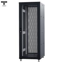 ТЕЛКОМ ТС-47.6.8-ПП.9005М Шкаф напольный 47U 600x800x2209мм (ШхГхВ) телекоммуникационный 19", передняя дверь перфорированная - задняя дверь перфорированная, цвет черный (RAL9005М) (5 мест)