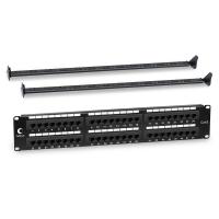 Cabeus PL-48-Cat.6-Dual IDC Патч-панель 19" (2U), 48 портов RJ-45, категория 6, Dual IDC, с задним кабельным организатором