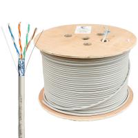 Cabeus FTP-4P-Cat.6-SOLID-GY Кабель витая пара экранированная FTP (F/UTP), категория 6, 4 пары (23 AWG), одножильный (305 м), PVC нг(А)-LS