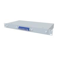 ТЕЛКОМ КСп-19-1U-8-DLC/UPC-9/125 Кросс оптический 19" стоечный 1U на 8 портов LC/UPC duplex 9/125мкм предсобранный (пигтейл LC 9/125-16шт, розетка DLC-8шт, сплайс кассета, КДЗС-16шт)