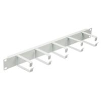Cabeus JB08-1U-GY Кабельный органайзер горизонтальный 19" 1U, 5 колец, металлический, цвет серый (RAL7035)