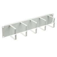 Cabeus JB08-2U-GY Кабельный органайзер горизонтальный 19" 2U, 5 колец, металлический, цвет серый (RAL7035)