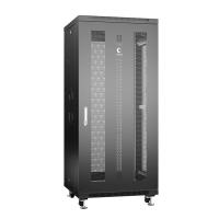 Cabeus ND-05C-27U60/60-BK Шкаф монтажный телекоммуникационный 19" напольный для распределительного и серверного оборудования 27U 600x600x1388mm (ШхГхВ) передняя и задняя перфорированные двери, ручка с замком, цвет черный (RAL 9004)