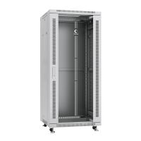 Cabeus SH-05C-27U60/60 Шкаф монтажный телекоммуникационный 19" напольный для распределительного и серверного оборудования 27U 600x600x1388mm (ШхГхВ) передняя стеклянная и задняя сплошная металлическая двери, ручка с замком, цвет серый (RAL 7035)