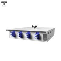ТЕЛКОМ КНп-4-DLC/UPC-9/125 Кросс оптический настенный на 4 порта LC/UPC duplex 9/125мкм предсобранный (пигтейл LC/UPC 9/125-8шт, розетка DLC-4шт, ложемент, КДЗС-8шт)