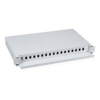 Cabeus ODF-19-16-SC Кросс бокс оптический 19" на 16 SC (LC duplex) со сплайс-кассетой, выдвижной (без пигтейлов и проходных адаптеров)