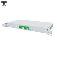 ТЕЛКОМ КСВп-19-1U-8-DLC/APC-9/125 Кросс оптический 19" стоечный 1U на 8 портов LC/APC duplex 9/125мкм предсобранный (пигтейл LC/APC 9/125-16шт, розетка DLC-8шт, сплайс кассета с крышкой-1шт, КДЗС-16шт)