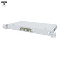 ТЕЛКОМ КСВп-19-1U-8-DLC/UPC-OM2-50/125 Кросс оптический 19" выдвижной 1U на 8 портов DLC 50/125мкм предсобранный (пигтейл LC 50/125 (OM2)-16шт, розетка DLC-8шт, сплайс кассета с крышкой-1шт, КДЗС-16шт)