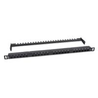 Cabeus PLHD-24-Cat.5e-Dual-180-0,5U -   19" (0,5U), 24  RJ-45,  5e, Dual IDC,180 ,    