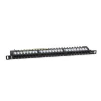 Cabeus PLHD-24-Cat.5e-Dual-90-0,5U Патч-панель высокой плотности 19" (0,5U), 24 порта RJ-45, категория 5e, Dual IDC, 90 градусов, с задним кабельным организатором