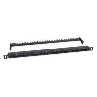 Cabeus PLHD-24-Cat.6-Dual-180-0,5U Патч-панель высокой плотности 19" (0,5U), 24 порта RJ-45, категория 6, Dual IDC,180 градусов, с задним кабельным организатором