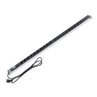 Cabeus PDU-16-10S-10C13-B Блок розеток для 19" шкафов, вертикальный, 10 розеток Schuko, 10 розеток IEC 320 C13, 16А, автомат защиты, алюминиевый корпус, шнур с вилкой Schuko 2 м