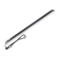 Cabeus PDU-16-20S-B Блок розеток для 19" шкафов, вертикальный, 20 розеток Schuko, 16А, автомат защиты, алюминиевый корпус, шнур с вилкой Schuko 2 м