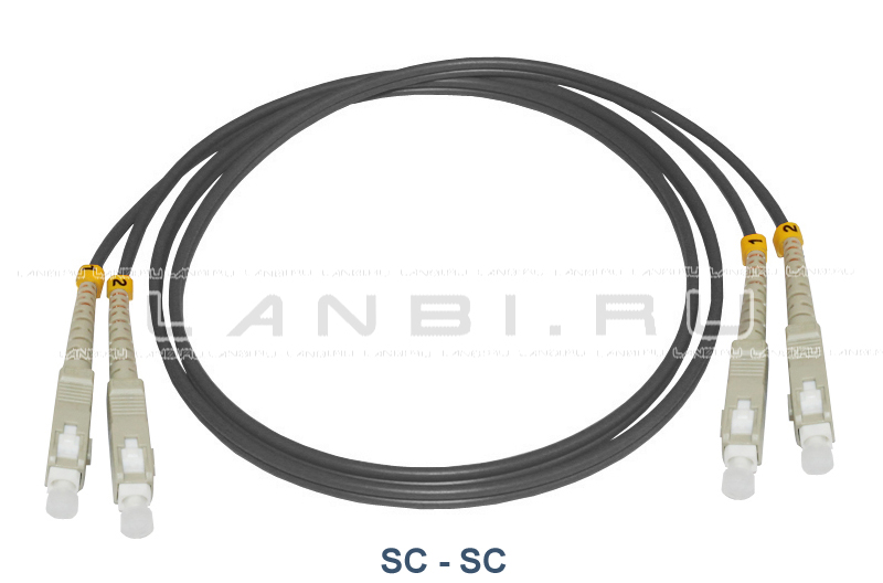 Оптический шнур SC-SC duplex 62.5/125 многомодовый длиной 0,5м