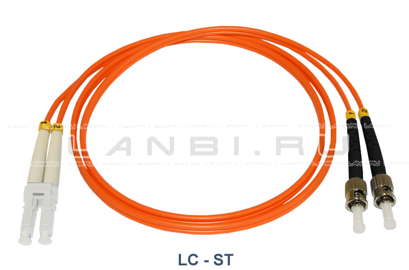 Оптический патч-корд 2LC/PC-2ST/PC duplex 50/125 многомодовый длиной 0,5м
