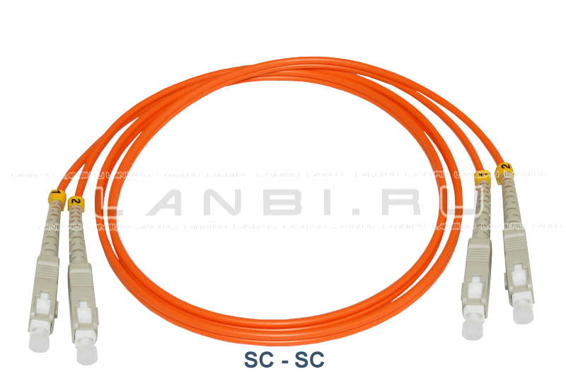 Оптический патч-корд 2SC/UPC-2SC/UPC duplex 50/125 одномодовый длиной 0,5м