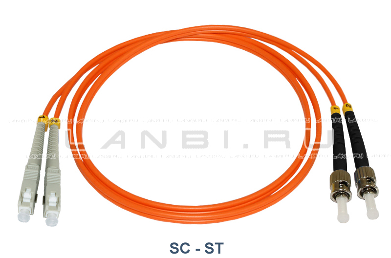 Оптический патч-корд 2SC/PC-2ST/PC duplex 50/125 многомодовый длиной 0,5м
